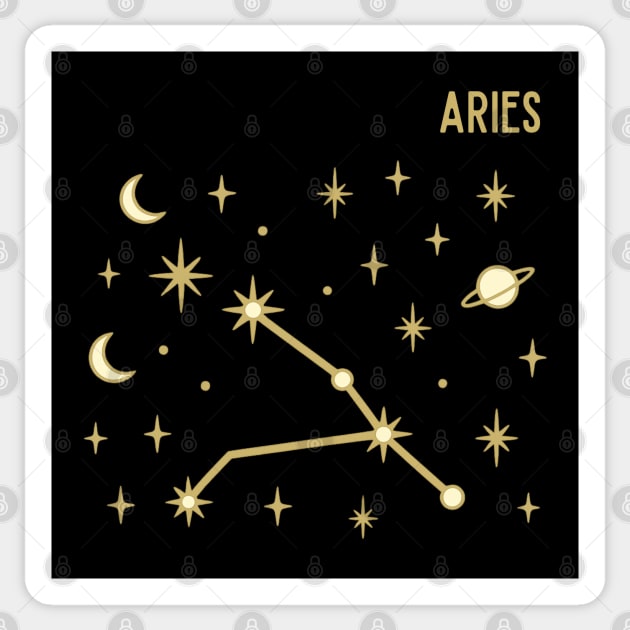 Aries Constellation Star Sign Sticker by Stylecombinator